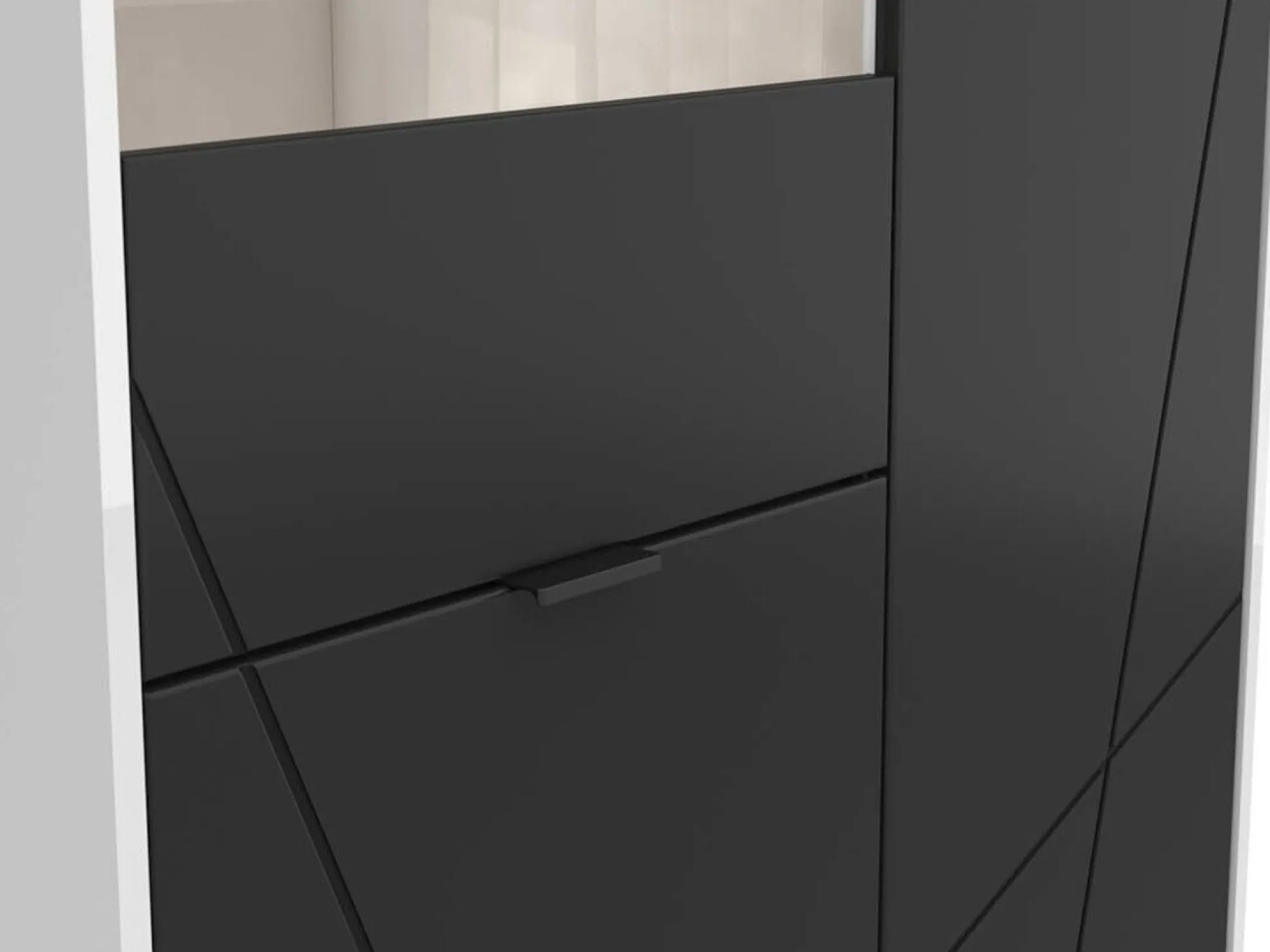 Reol Fivale 103 (Glansfuld hvid + Mat sort)