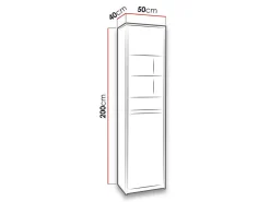 Reol Fivelbo 113 (Kloster eg + Blank sort)