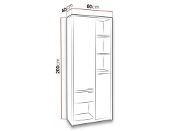 Reol Fivelbo 107 (Kloster eg + Blank sort)