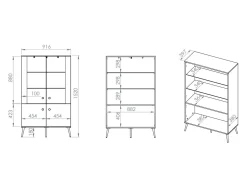 Reol Flonovu 101 (Mørkeblå + Gylden)