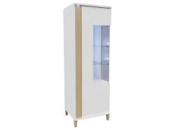 Reol Florem (Hvid + Glansfuld hvid + Lyst træ)