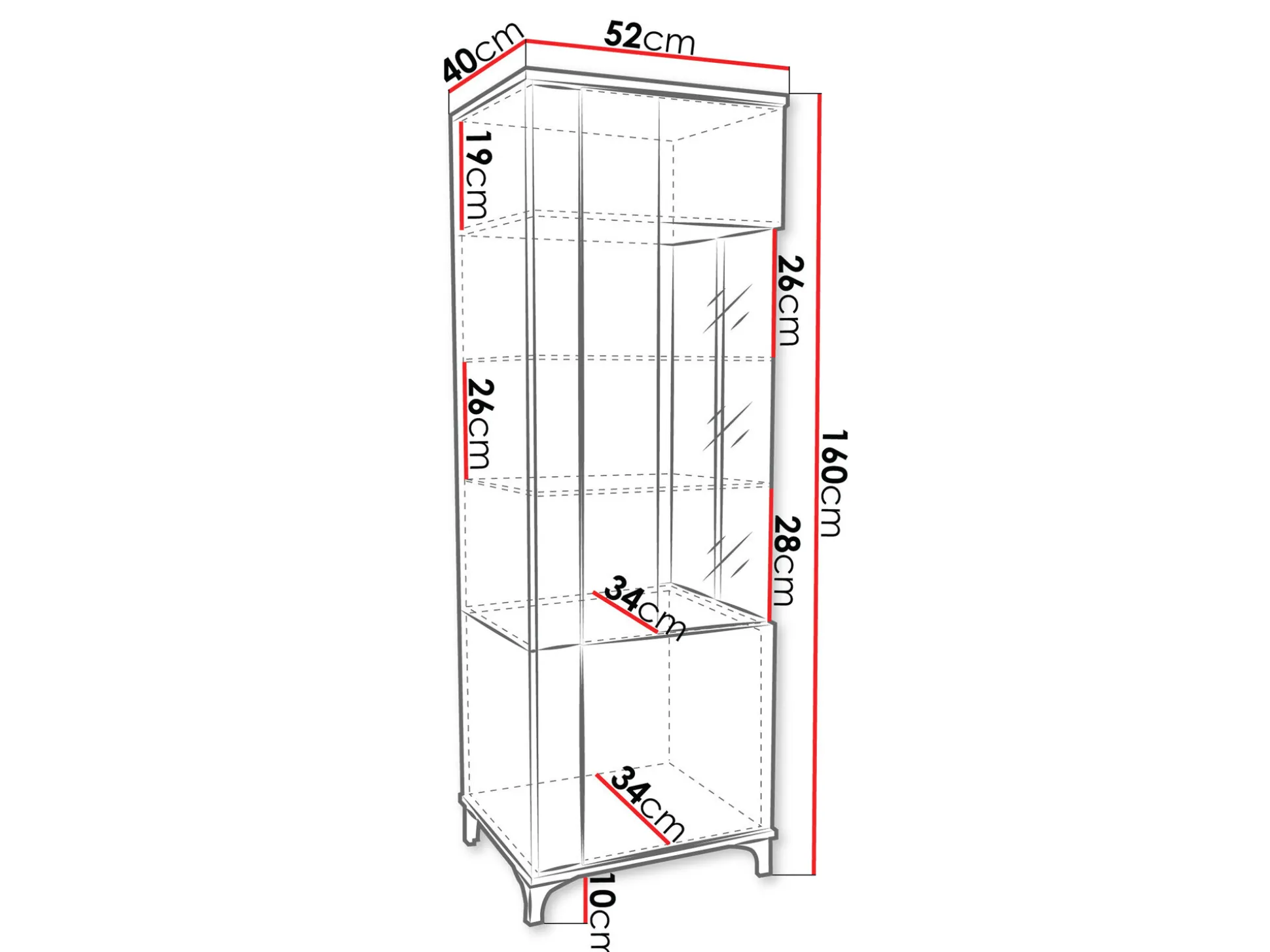 Reol Florem (Hvid + Glansfuld hvid + Lyst træ)