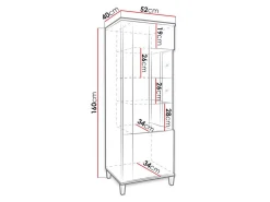 Reol Florem II (Hvid + Glansfuld hvid + Lyst træ)