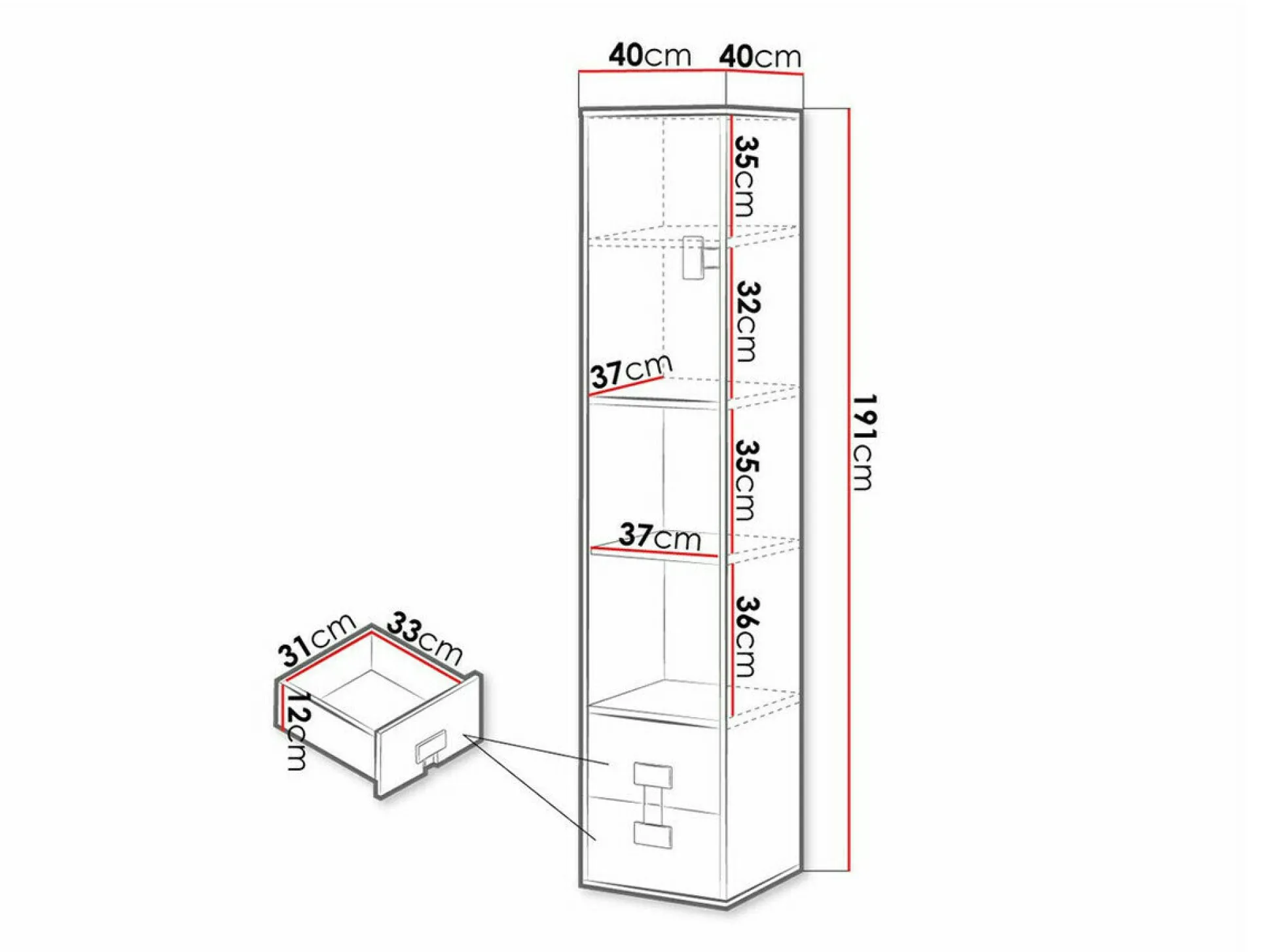 Reol Florevi 111 (Mat hvid + Artisan eg)