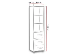 Reol Levtala 105 (Antracit + Hvid + Turkis)