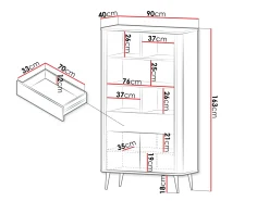Reol Lufela 108 (Kashmir + Grå marmor)