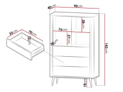 Reol Lufela 104 (Kashmir + Grå marmor)
