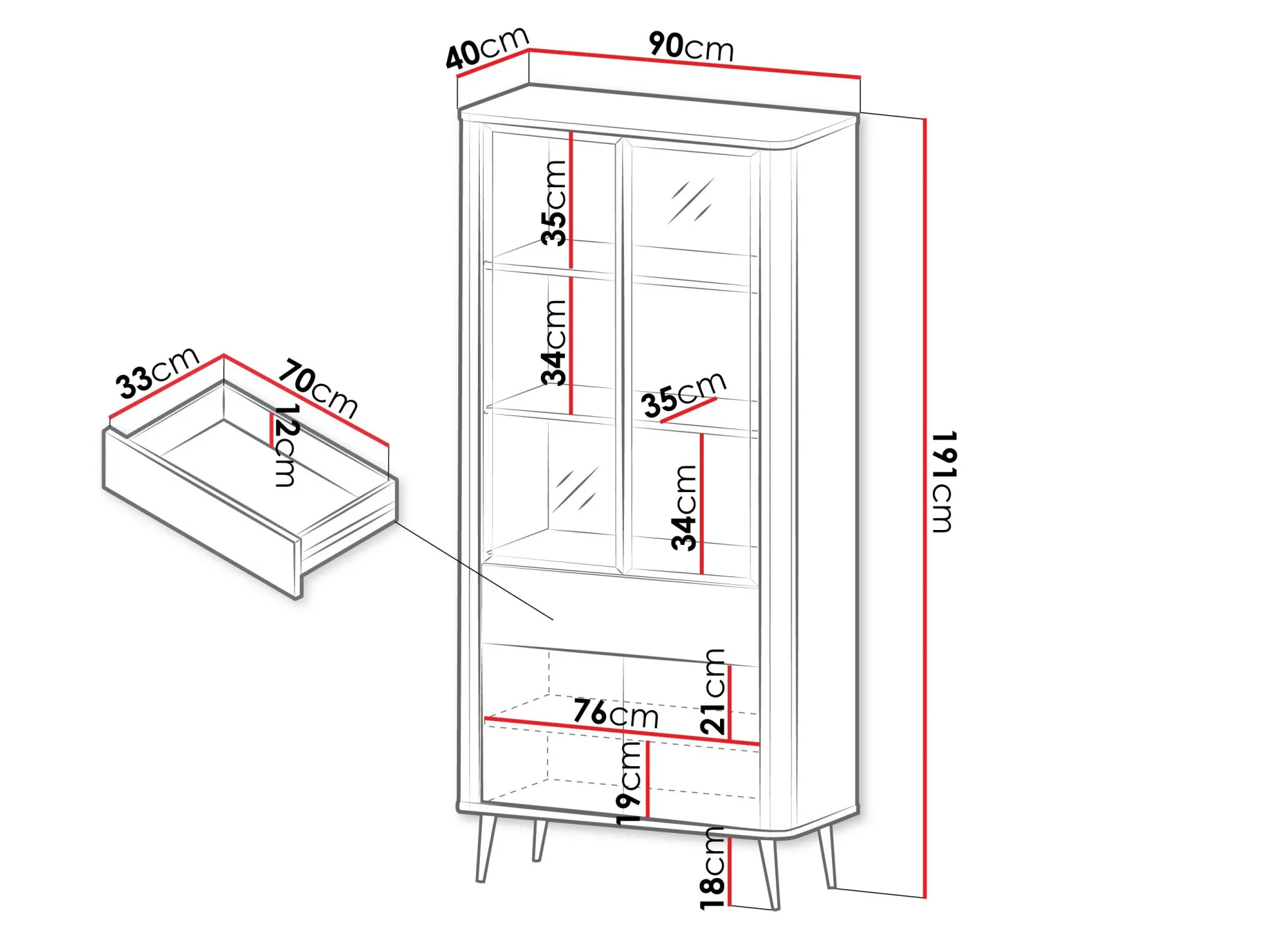 Reol Lufela 101 (Kashmir + Grå marmor)