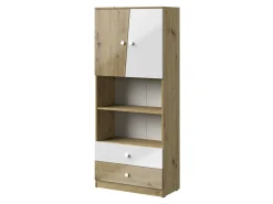 Reol Mirelbu 103 (Artisan eg + Glansfuld hvid)