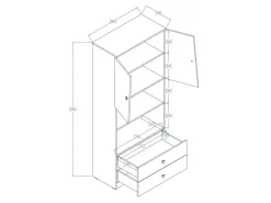 Reol Mirelbu 103 (Artisan eg + Glansfuld hvid)