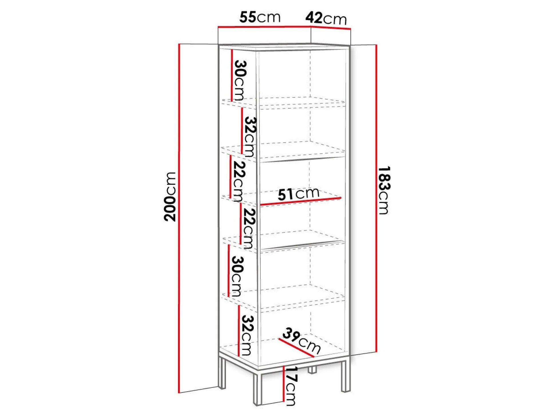 Reol Natar (Hvid + Glansfuld hvid)