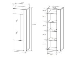 Reol Novbela 101 (Hvid + Glansfuld hvid + Grandson eg)