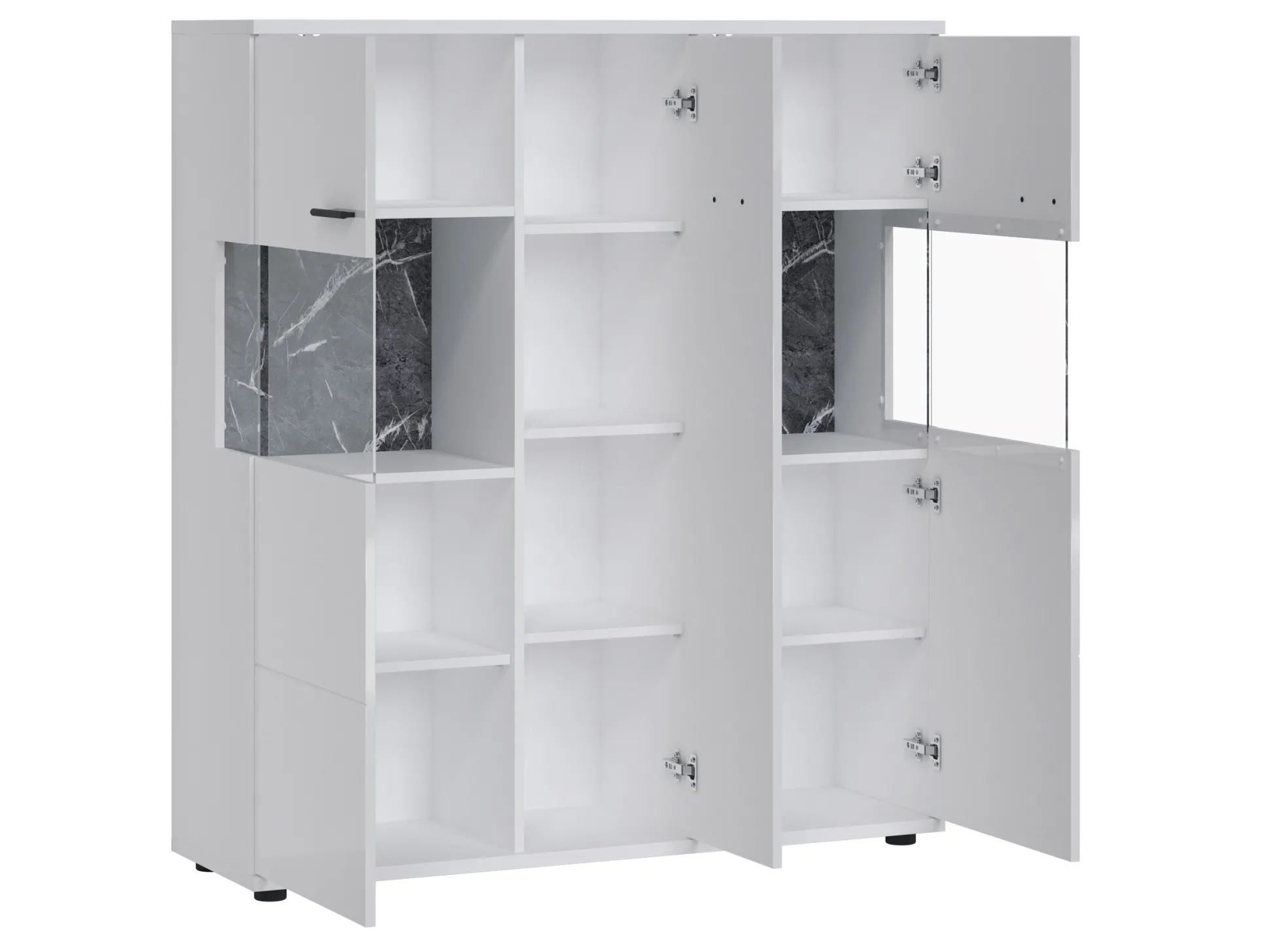 Reol Ontario 169 (Glansfuld hvid + Hvid)