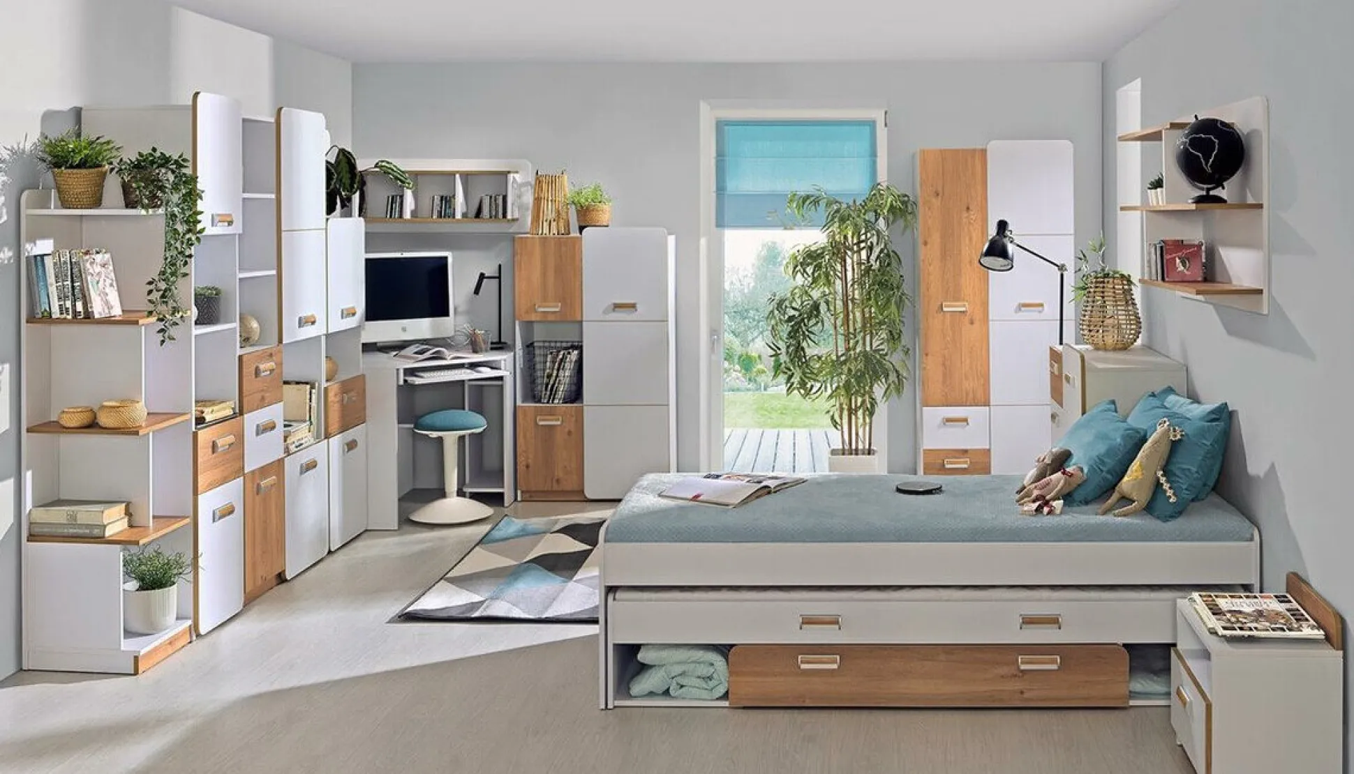 Reol Ophmora 117 (Egetræ + Hvid)