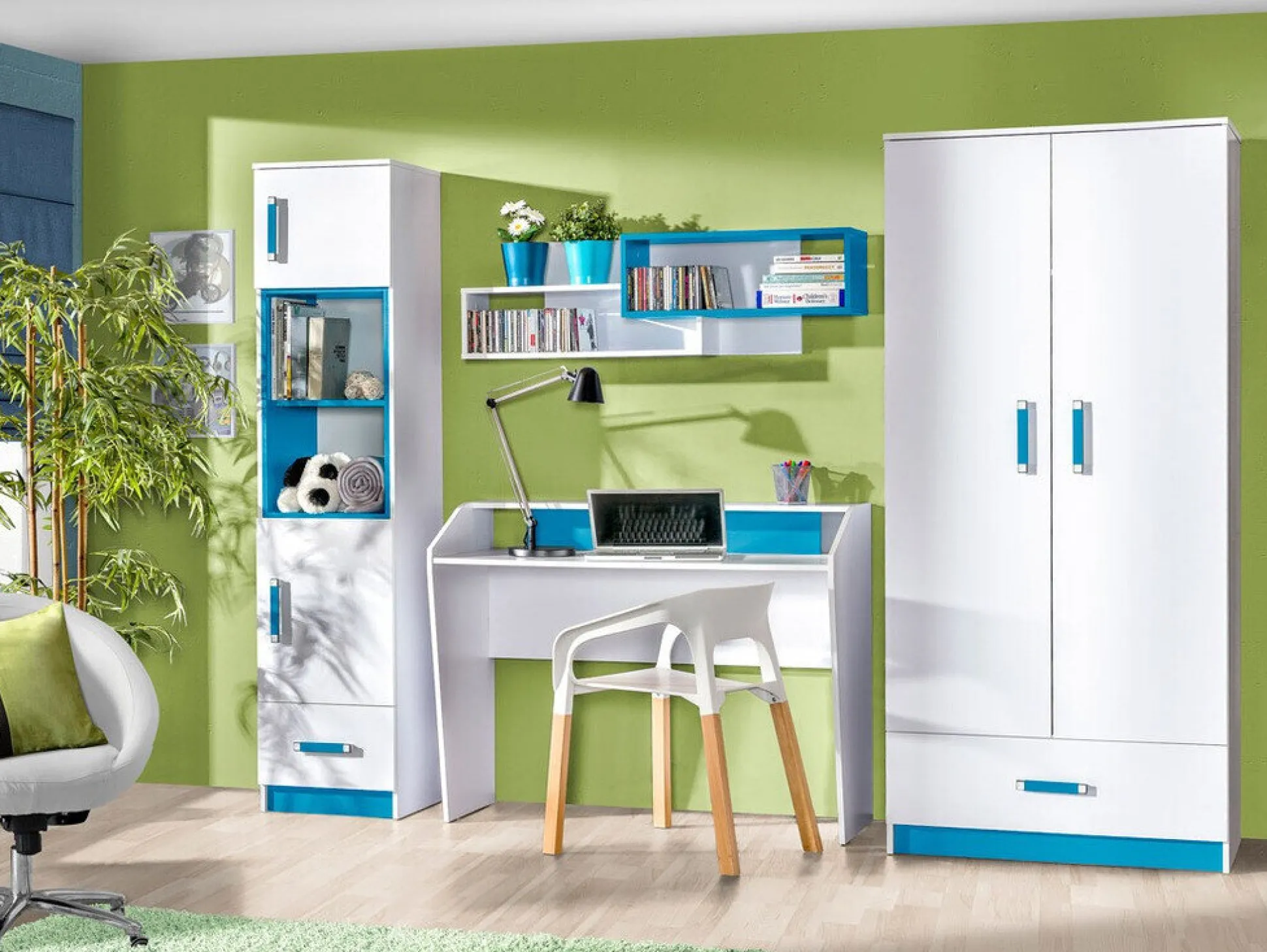 Reol Sorviru 104 (Hvid + Turkis)