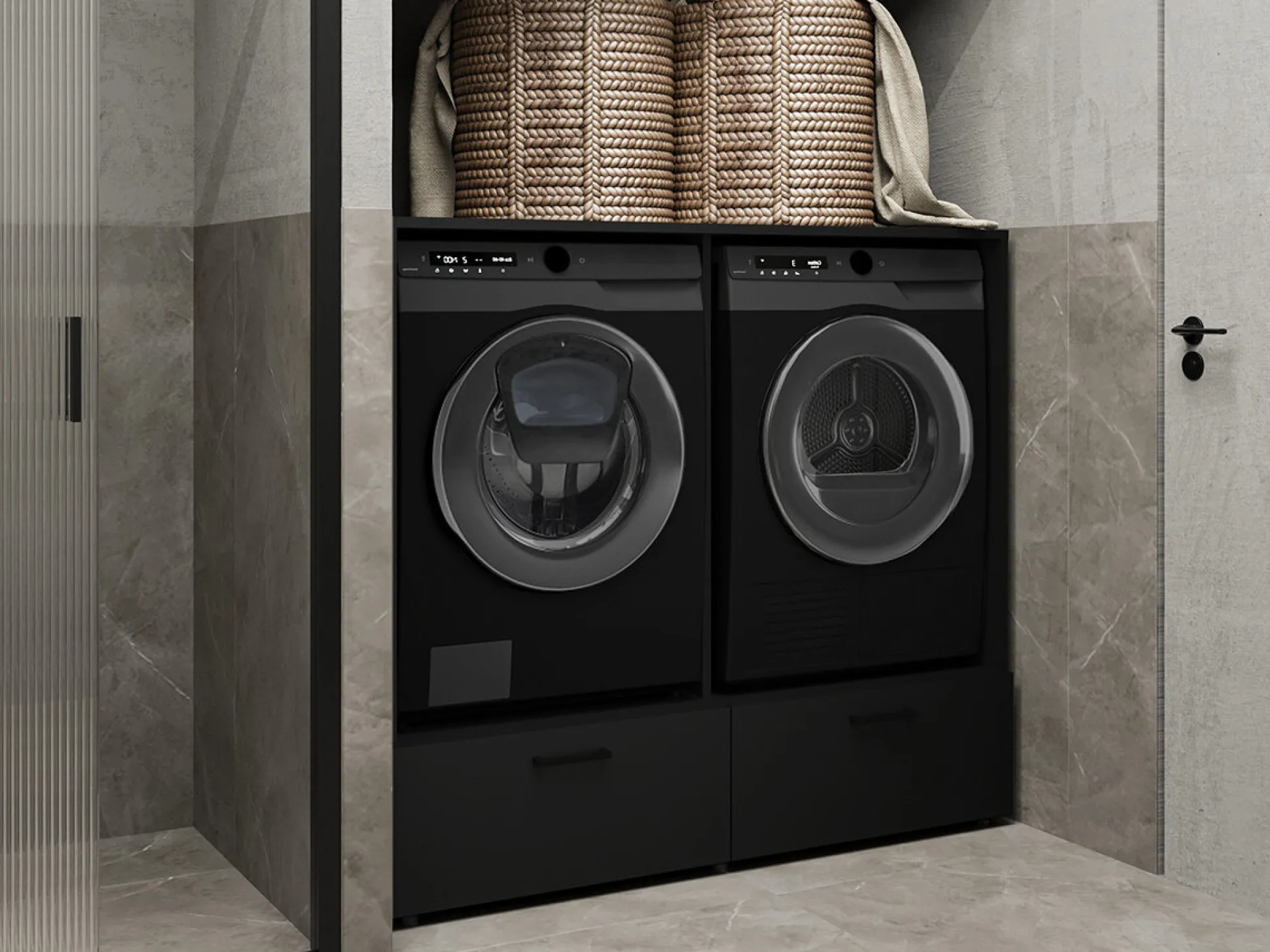 Reol til badeværelse Austin 368 (Sort)