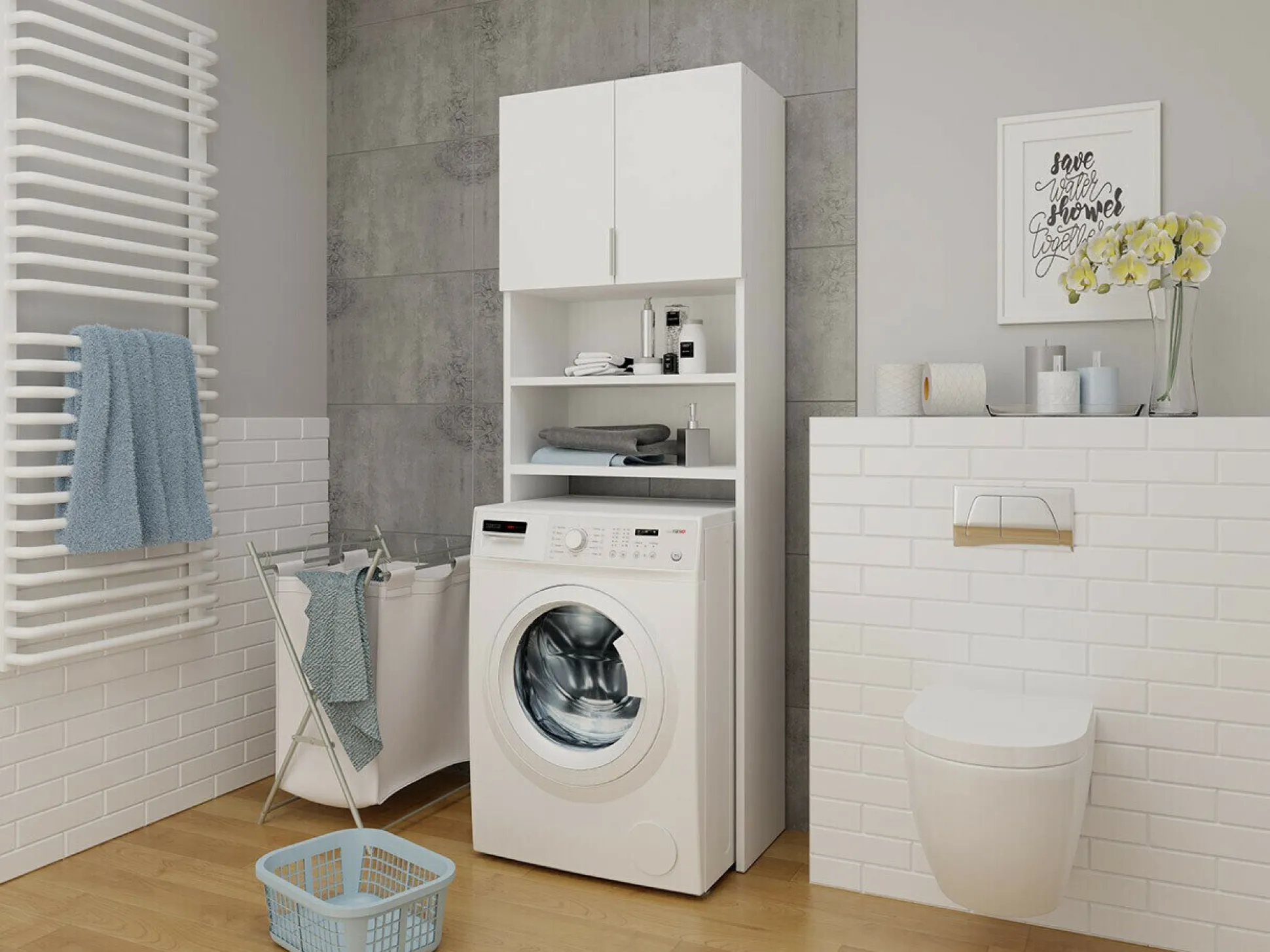 Reol til badeværelse Dover 114 (Hvid)