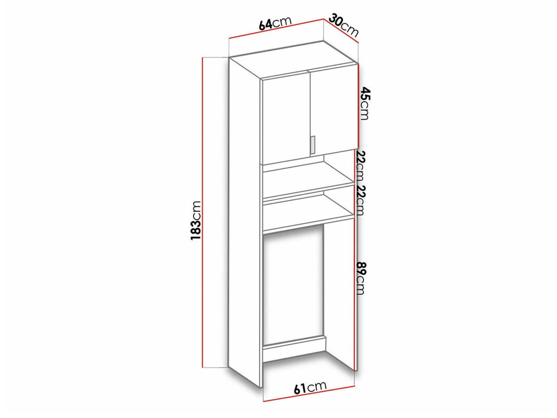 Reol til badeværelse Dover 114 (Hvid)