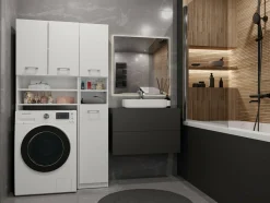 Reol til badeværelse Mandeville 128 (Hvid)