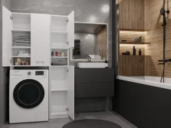 Reol til badeværelse Mandeville 130 (Hvid)