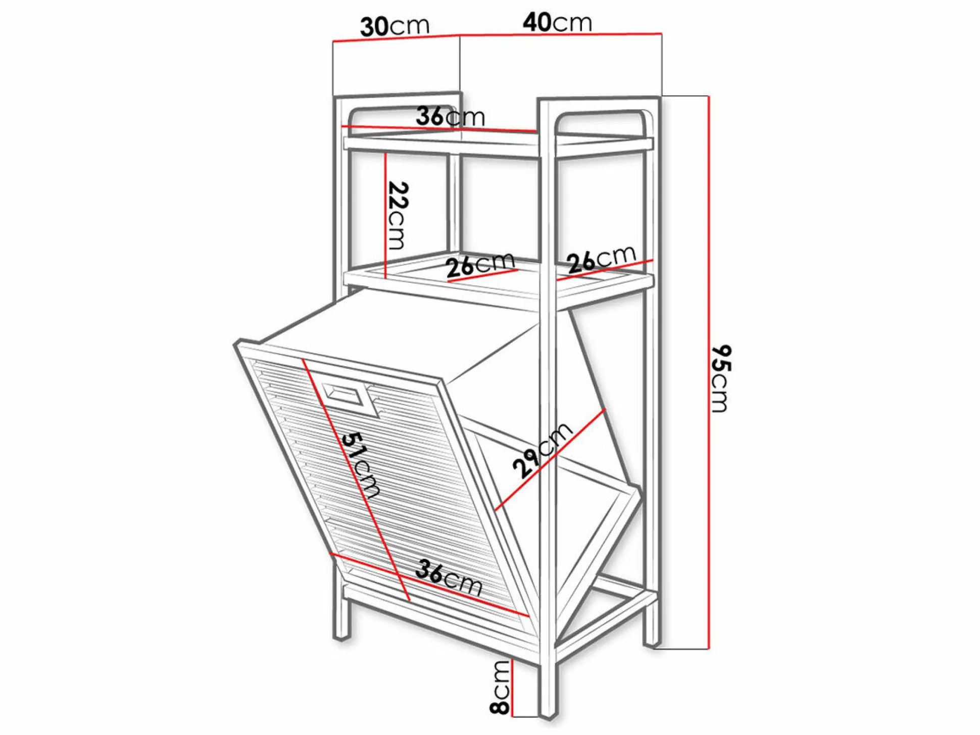 Reol til badeværelse Structes