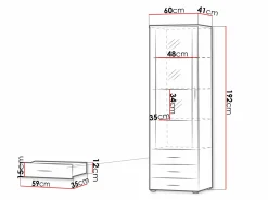 Reol Tornola 102 (Hvid + Glansfuld hvid)