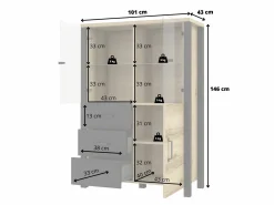 Reol Tornua 105 (Mørk gran + Mat sort)