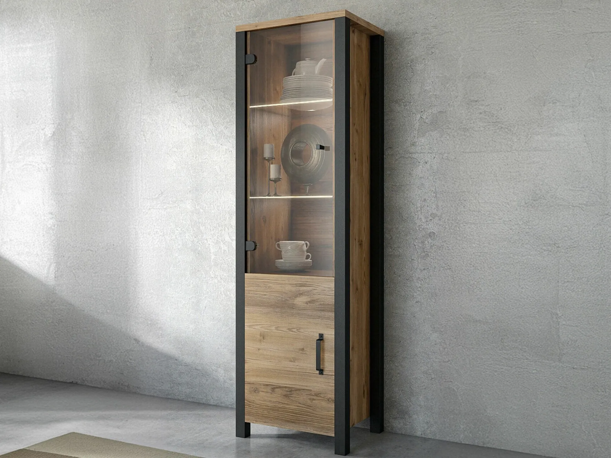 Reol Tornua 101 (Mørk gran + Mat sort)