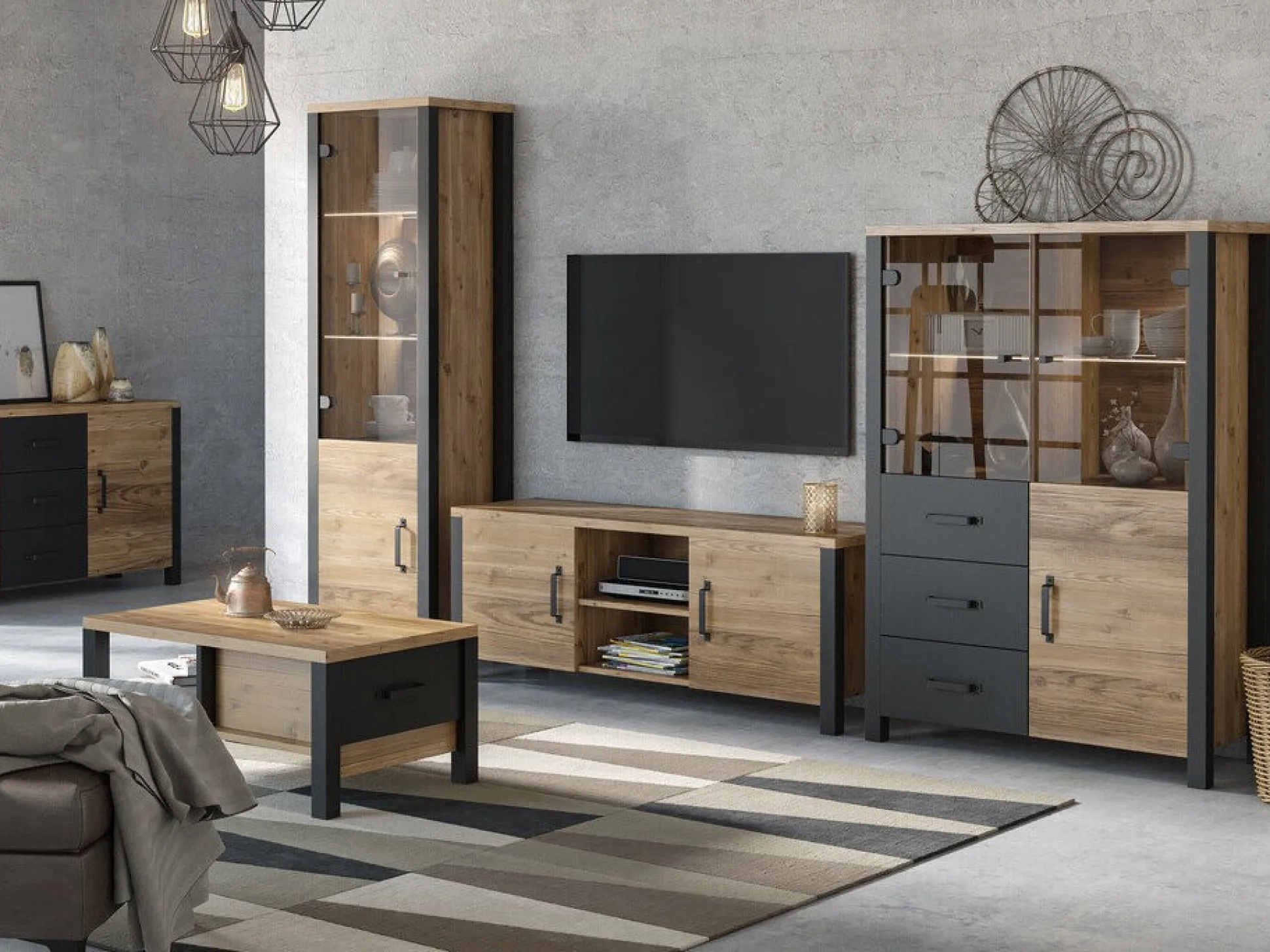 Reol Tornua 101 (Mørk gran + Mat sort)