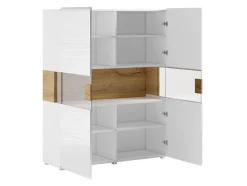 Reol Torsone 107 (Hvid + Glansfuld hvid + San remo eg)