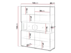 Reol Torsone 107 (Hvid + Glansfuld hvid + San remo eg)