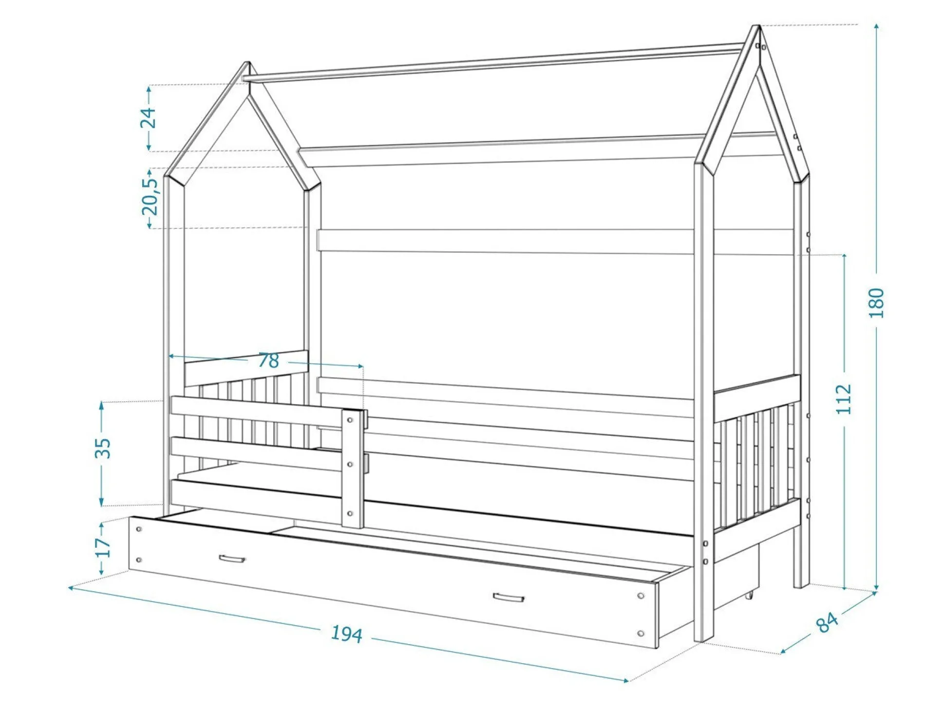 Seng Aurora 123 (Grå)