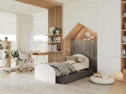 Seng Aurora 177 (Hvid + Grå)