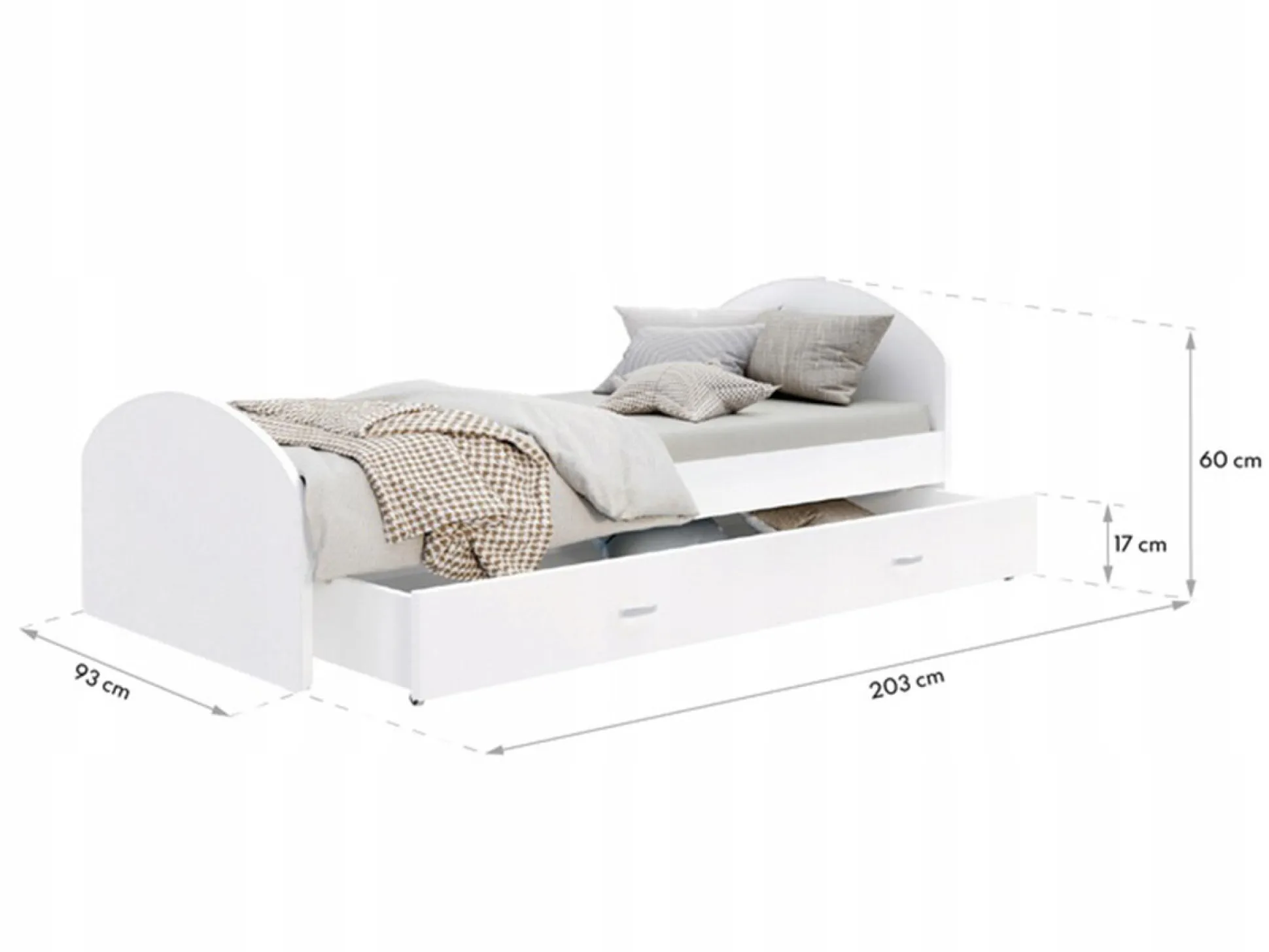 Seng Aurora 177 (Hvid + Grå)