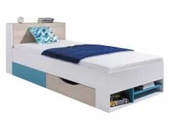 Seng Camteso 112 (Hvid + Egetræ + Turkis)