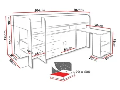 Seng Hartford 190 (Hvid + Glossy pink + Glansfuld hvid)