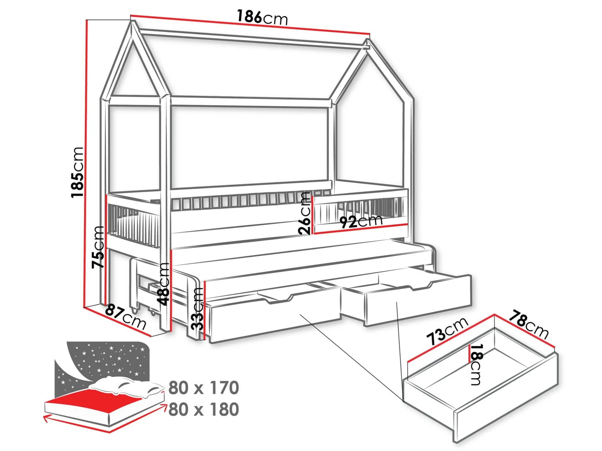 Seng Henderson 166 (Hvid)
