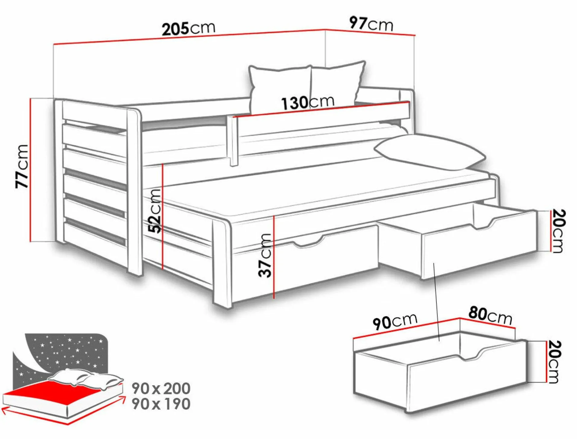 Seng Henderson 128 (Hvid)