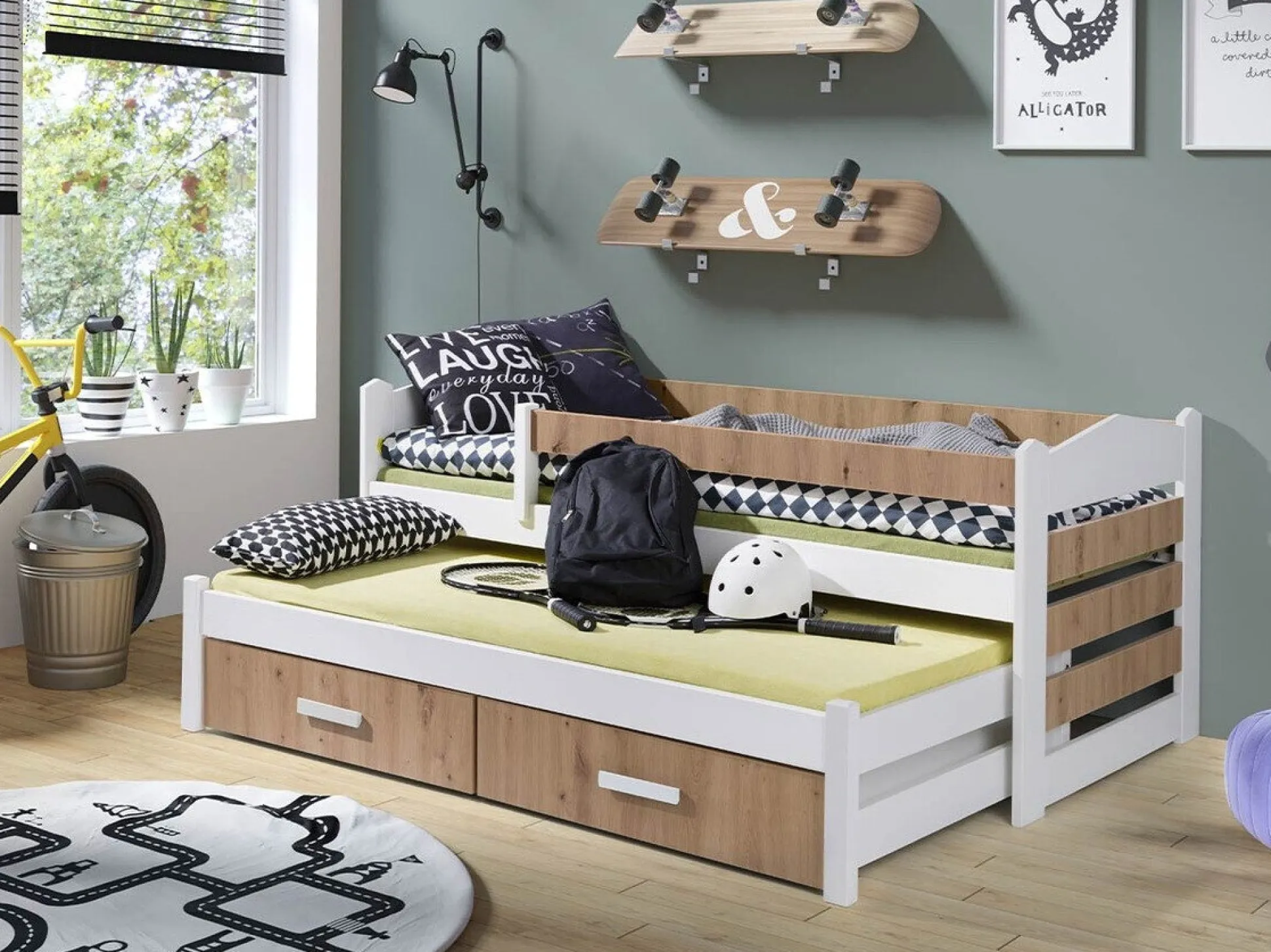 Seng Henderson 140 (Hvid + Artisan eg)