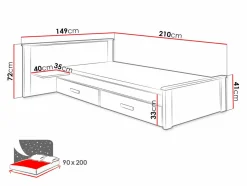 Seng Henderson 118 (Hvid + Blå)