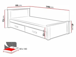 Seng Henderson 115 (Hvid + Sonoma eg)