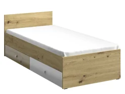 Seng Mirelbu 112 (Artisan eg + Glansfuld hvid)