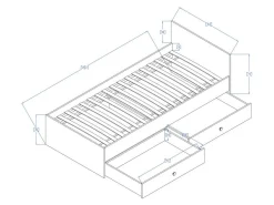 Seng Mirelbu 112 (Artisan eg + Glansfuld hvid)