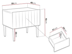 Sengebord Amplexal (Blank sort + Sort)