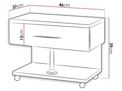 Sengebord Campus (Hvid + Glansfuld hvid)