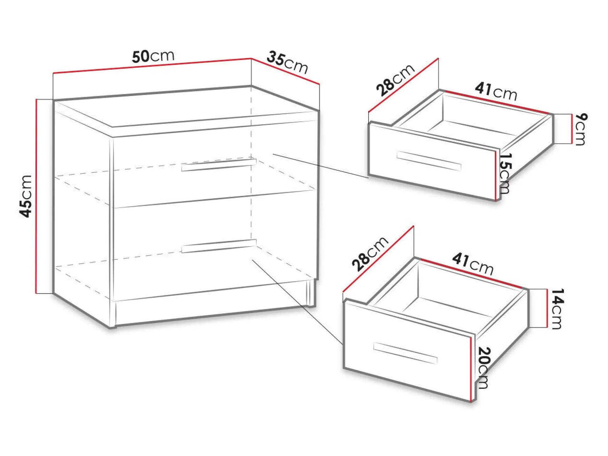 Sengebord Catromi 103 (Hvid)