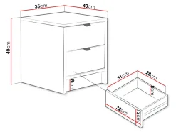 Sengebord Comfivo Papilio (Hvid)