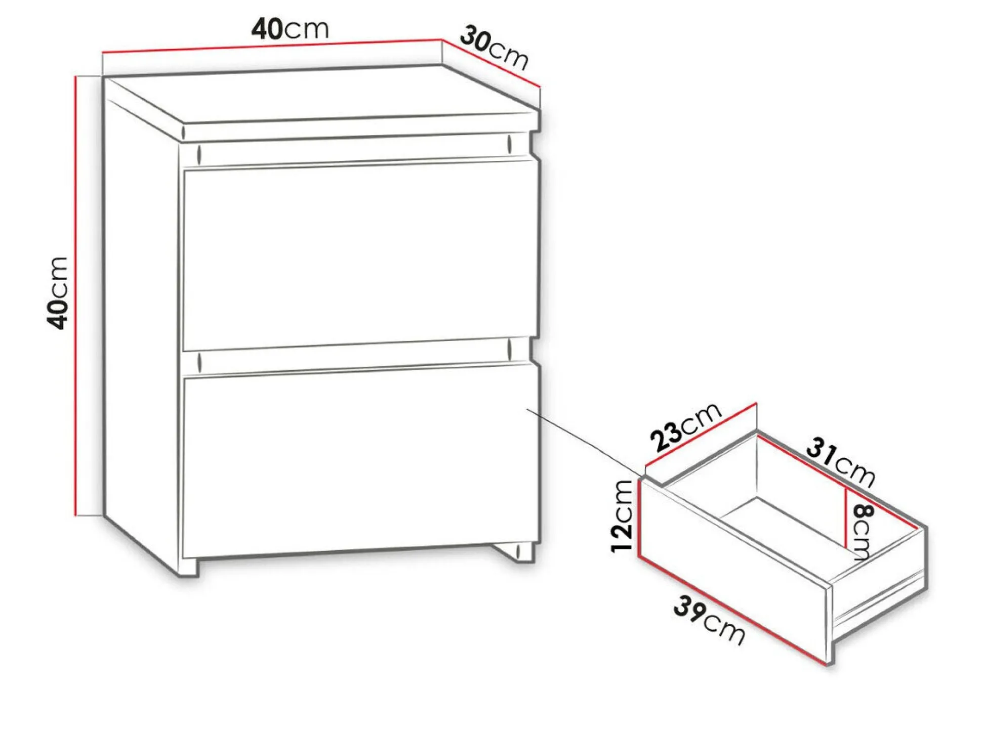 Sengebord Comfivo Structor I (Sonoma eg)