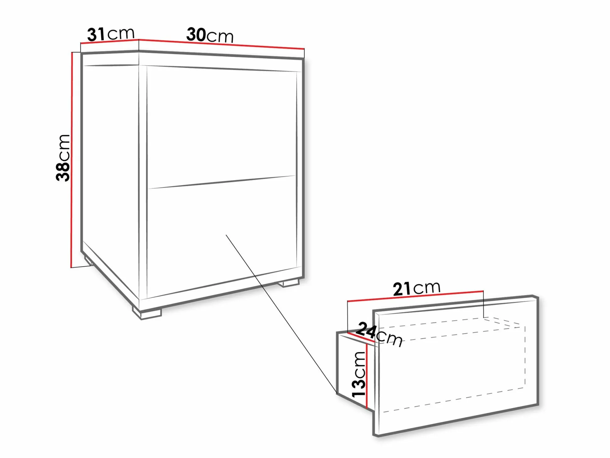 Sengebord Comfivo Tutela (Hvid)
