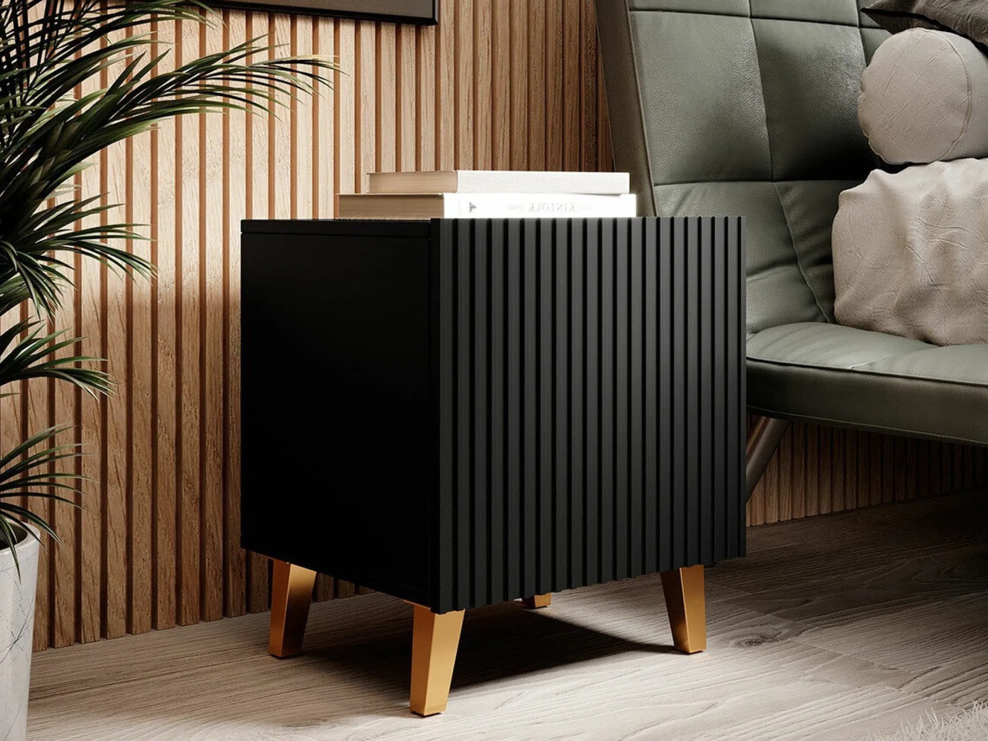 Sengebord Dicto (Sort + Gylden) (2stk.)